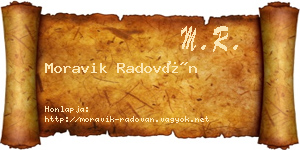 Moravik Radován névjegykártya